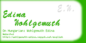 edina wohlgemuth business card